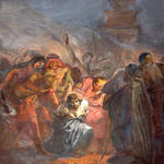 Картина Н.А. Кошелева. «Иисуса Христа ведут на суд». Холст, масло