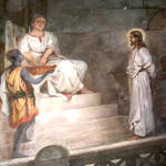 Картина Н.А. Кошелева «Пилат умывает руки». Холст, масло