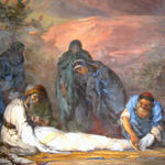 Картина Н.А. Кошелева «Подготовка к погребению Иисуса Христа». Холст, масло