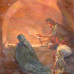 Картина Н.А. Кошелева «Богородица у Гроба Спасителя. (Положение во Гроб)». Холст, масло