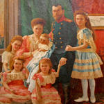 Портрет Императора Николая II с семьей. Холст, масло