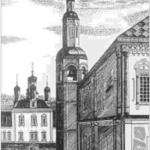 Колокольня Спасо-Преображенского собора. Гравюра В. А. Седегова