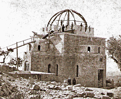 Строительство церкви Вознесения на горе Елеон. 1887 г. © Фотоархив Иерусалимского отделения ИППО
