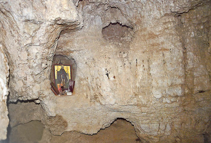 Пещера преп. Саввы Освященного. Внутренний вид