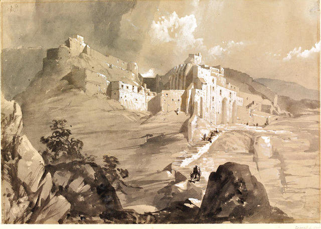 Монастырь св. Саввы. Рисунок Луизы Тенисон. Середина XIX в.
