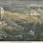 Вид на Мёртвое море от лавры св. Саввы (на заднем плане — горы Моавитские), литография Д. Робертса, 1839 г.