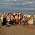 Русские паломники из Санкт-Петербурга на фоне моря Галилейского