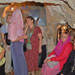 Паломники из Санкт-Петербурга в пещере Вифлеемских младенцев