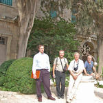В.Б. Роденко, Ю.А. Грачёв и П.В. Платонов на Сергиевском подворье в Иерусалиме. 26 мая 2008 г.