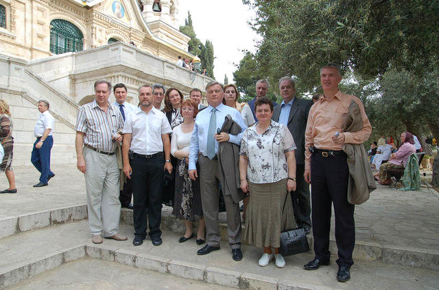 В Гефсимании с делегацией фонда Андрея Первозванного. 25 апреля 2008 г.