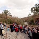 С паломниками из России на месте Крещения на реке Иордан. 18 января 2014 г.