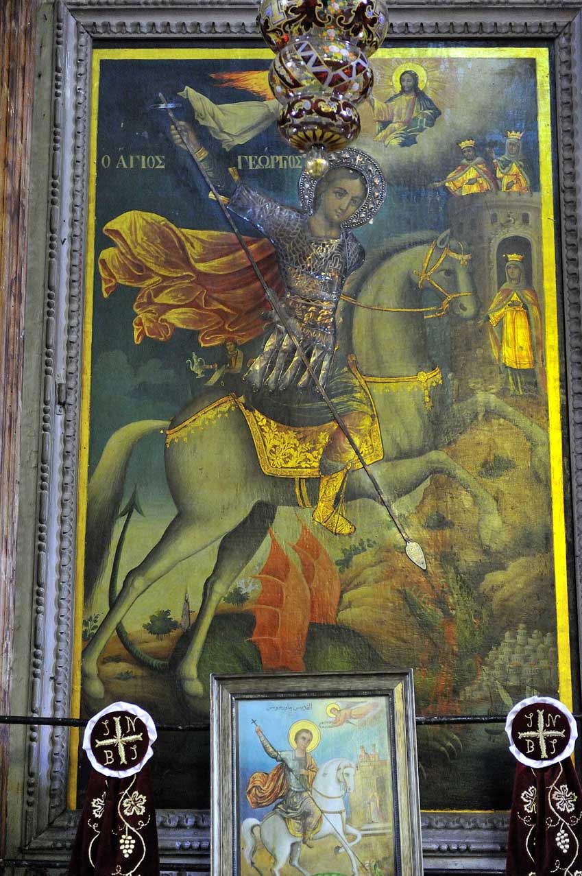 Икона св. влкм. Георгия Победоносца в иконостасе